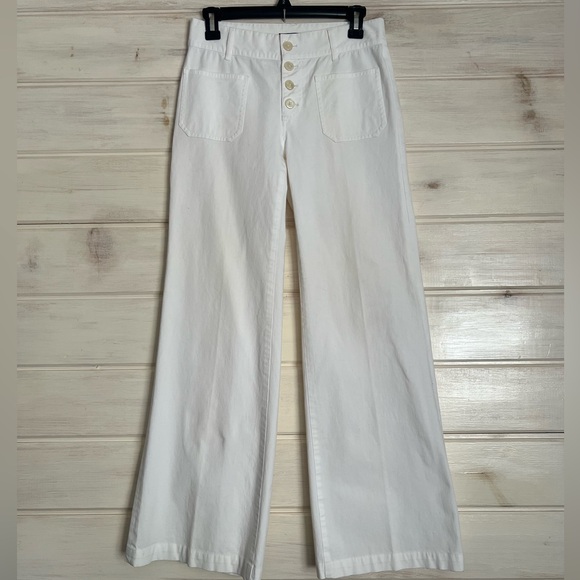 Lauren Ralph Lauren White Pants Wide Leg Size 2 Cotton CozyCruise Career Church - Picture 9 of 9